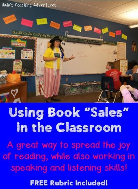 Using Book Sales in the Classroom to generate more interest in reading while also incorporating speaking and listening skills. Plus a FREE rubric to download and grade students on!