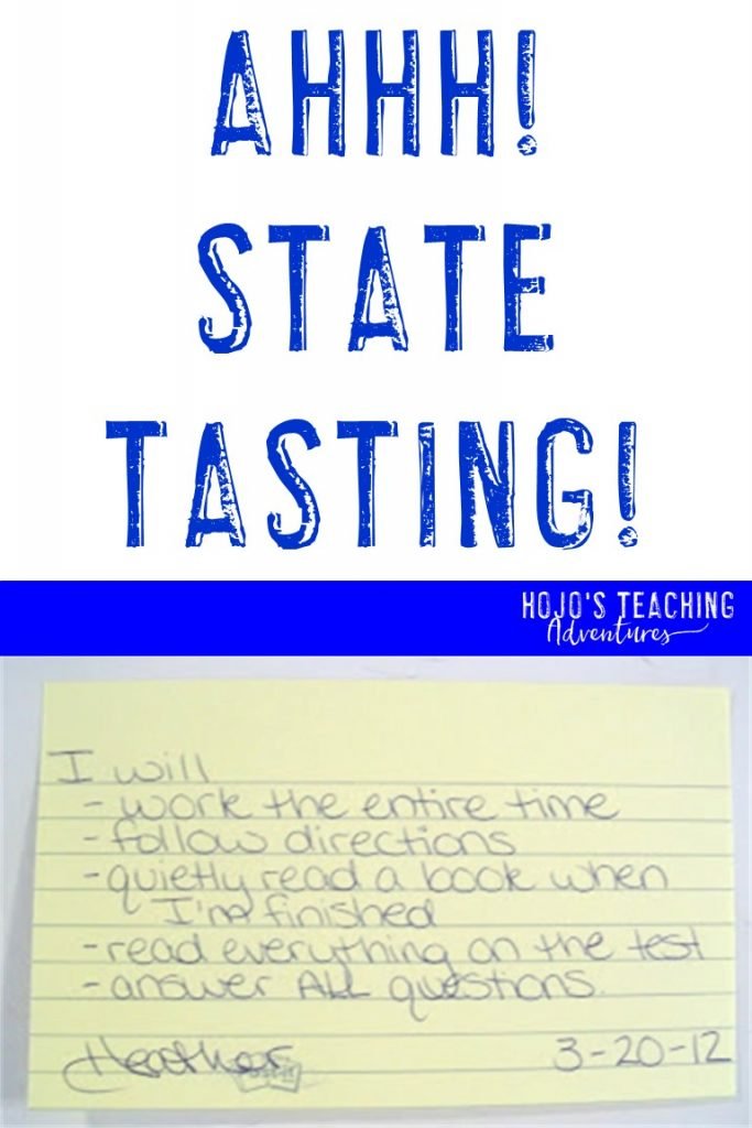 Ahhh! State Testing! with a contract for students to sign