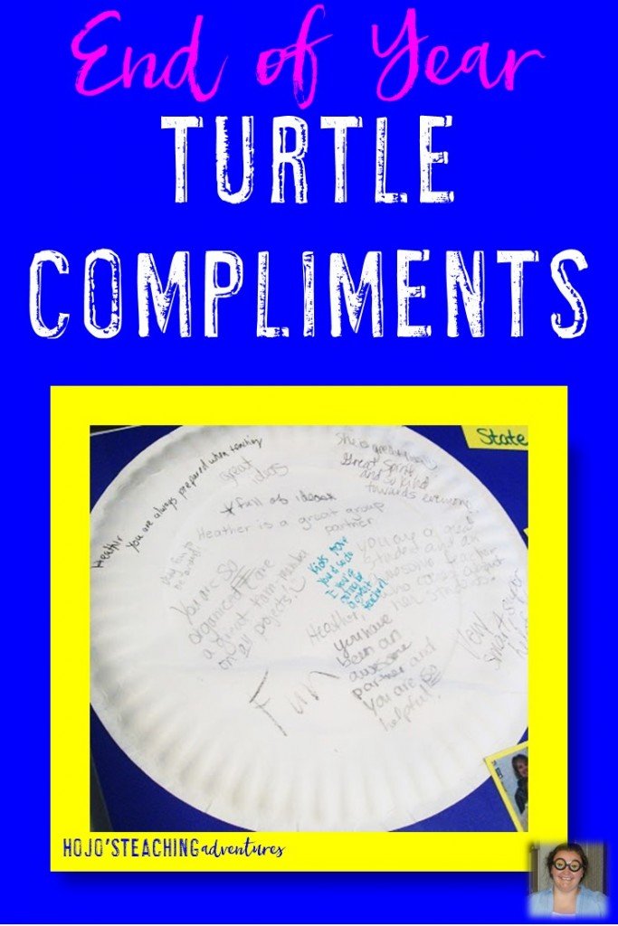 Are you looking for an engaging, hands-on activity for the end of the school year? How about an idea that students will treasure for years to come? Then try turtle compliments! They are a great way to end the last day of school in the 2nd, 3rd, 4th, 5th, 6th, 7th, 8th, 9th, 10th, 11th, or 12th grade classroom! {Heck, the blogger even had fun doing this activity in college!}