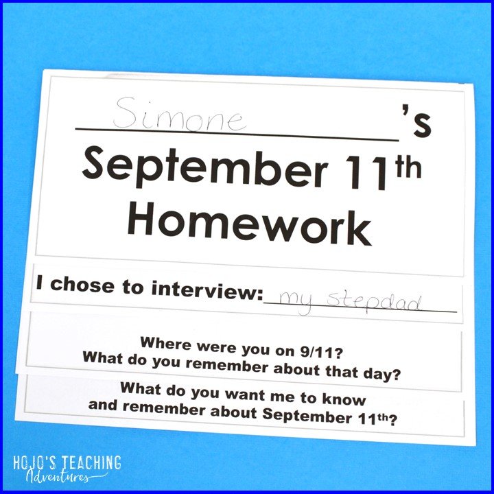 Click here to get a September 11 Homework Flip Book