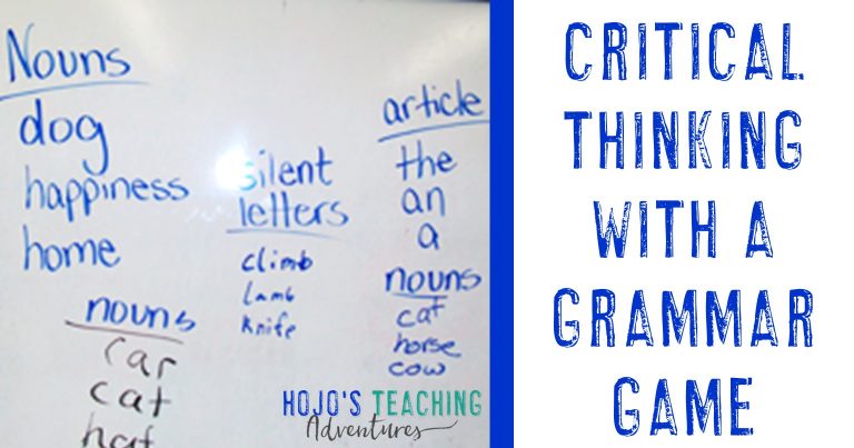 critical thinking with a grammar game