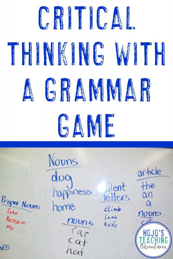 critical thinking with a grammar game