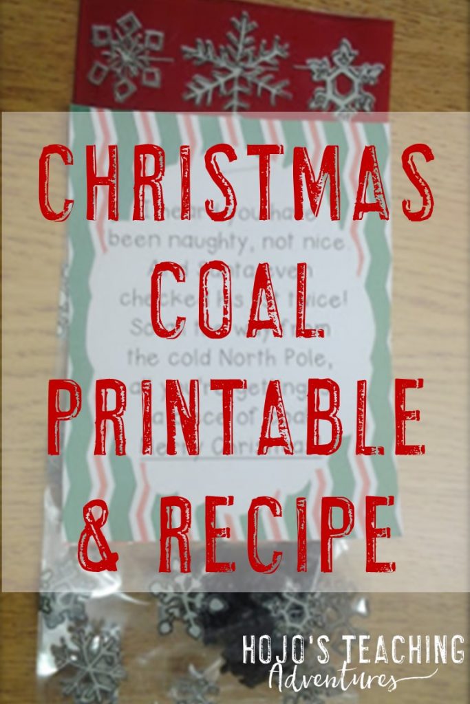 christmas coal printable & recipe