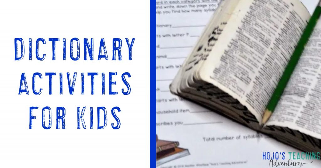 dictionary activities for kids