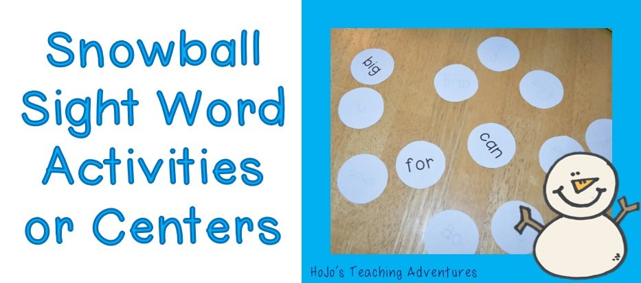 Snowball Winter Sight Word Centers & Activities