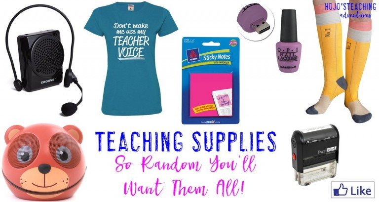 This list of random teaching supplies contains unique, but totally functional things you can wear or use in your classroom!