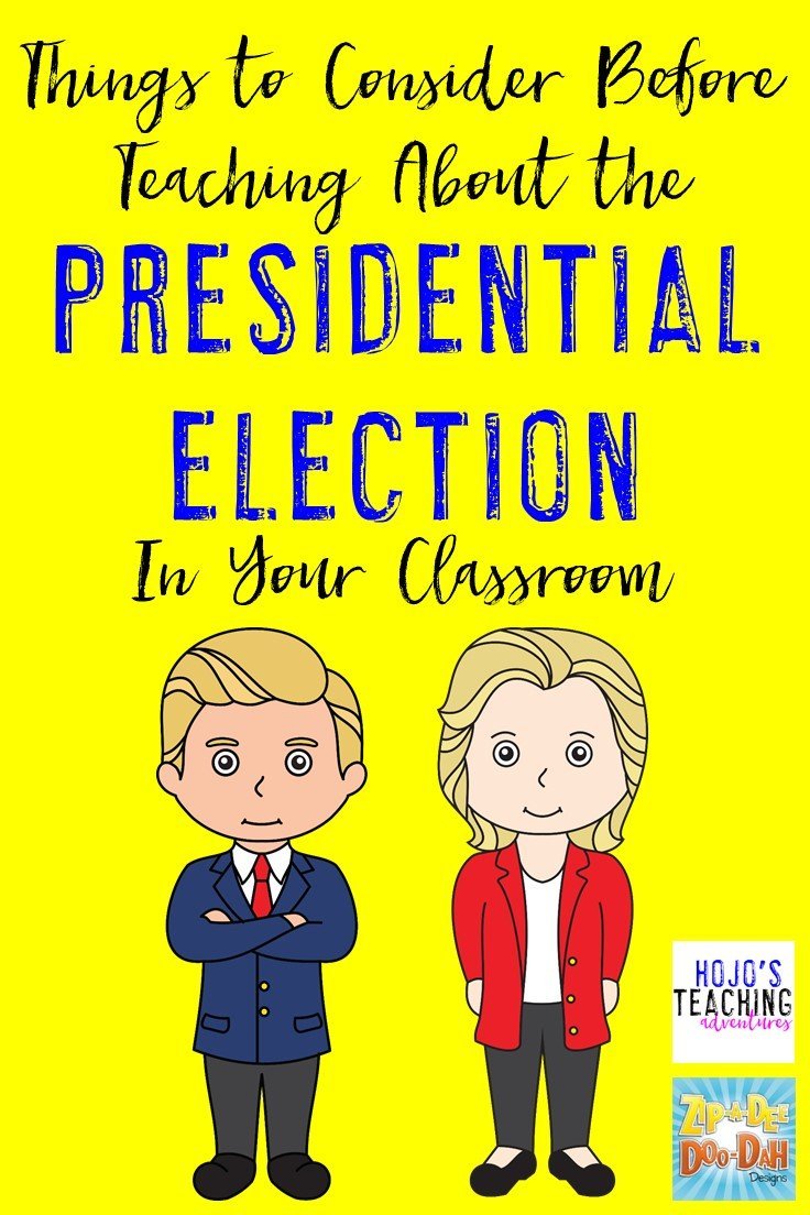 Are you wondering how to teach about the presidential election in your classroom this year? Trust me, you're not alone! That's why these educators came up with their thoughts on how you can best teach about the candidates - that may mean avoiding the conversation altogether, teaching strictly about the election process, or having a full-blown conversation. It's really up to your, but this post will give you plenty of food for thought across grades K-12!