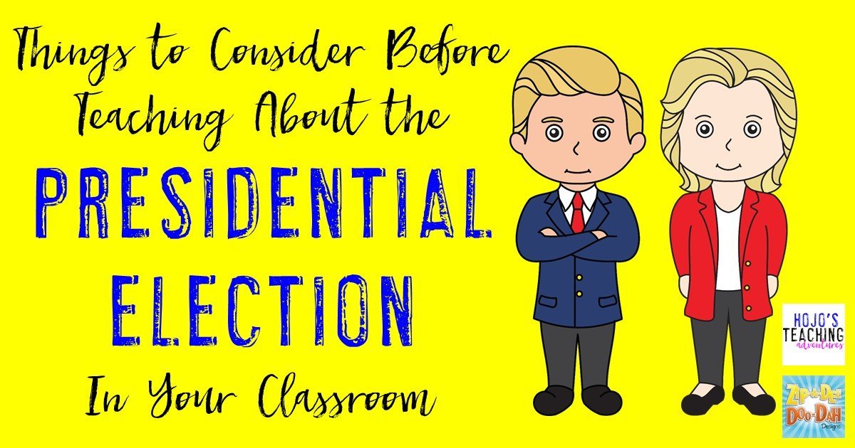 Are you wondering how to teach about the presidential election in your classroom this year? Trust me, you're not alone! That's why these educators came up with their thoughts on how you can best teach about the candidates - that may mean avoiding the conversation altogether, teaching strictly about the election process, or having a full-blown conversation. It's really up to your, but this post will give you plenty of food for thought across grades K-12!