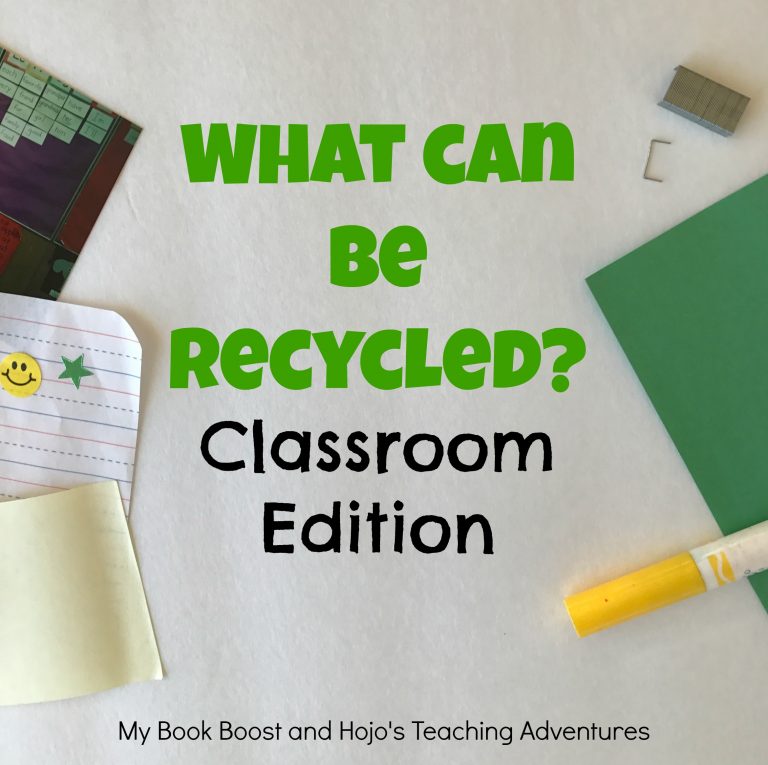 Are you wondering what can & can't be recycled in your classroom? This post has a list to help you out! Basic school supplies & materials are included, so you'll know what to teach your students. There's even a FREE printable for you to use. This will work great for a recycling science unit, OR use it any time of year as a reminder. Great for ALL grade levels and homeschool families! {preschool, Kindergarten,1st, 2nd, 3rd, 4th, 5th, & 6th grade - Middle School & High School Approved!}