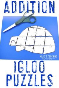 Great addition igloo activities for 1st, 2nd, or 3rd grade students!