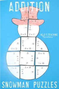 Addition Snowman Puzzles