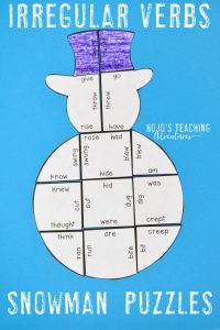 Irregular Verbs Snowman Puzzle