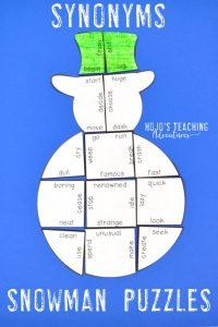 Synonyms Snowman Puzzle