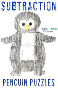 Click to purchase the SUBTRACTION penguin puzzle on TpT!