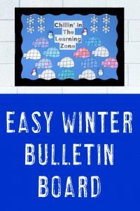 Easy Winter Bulletin Board made with Igloos