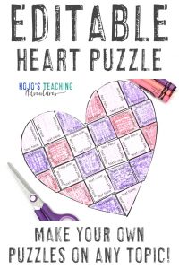 Editable Valentine's Day Activities - make your own puzzles on ANY topic