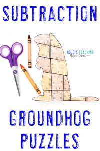 Click to buy Subtraction Groundhog Day Puzzles!