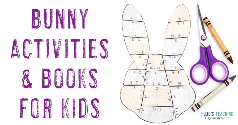 Bunny Activities & Books for Kids - with picture of bunny math puzzle