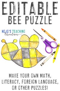 Click here to buy an EDITABLE bee puzzle!