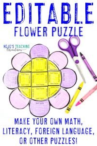 Click here to buy an EDITABLE flower puzzle for ANY topic!