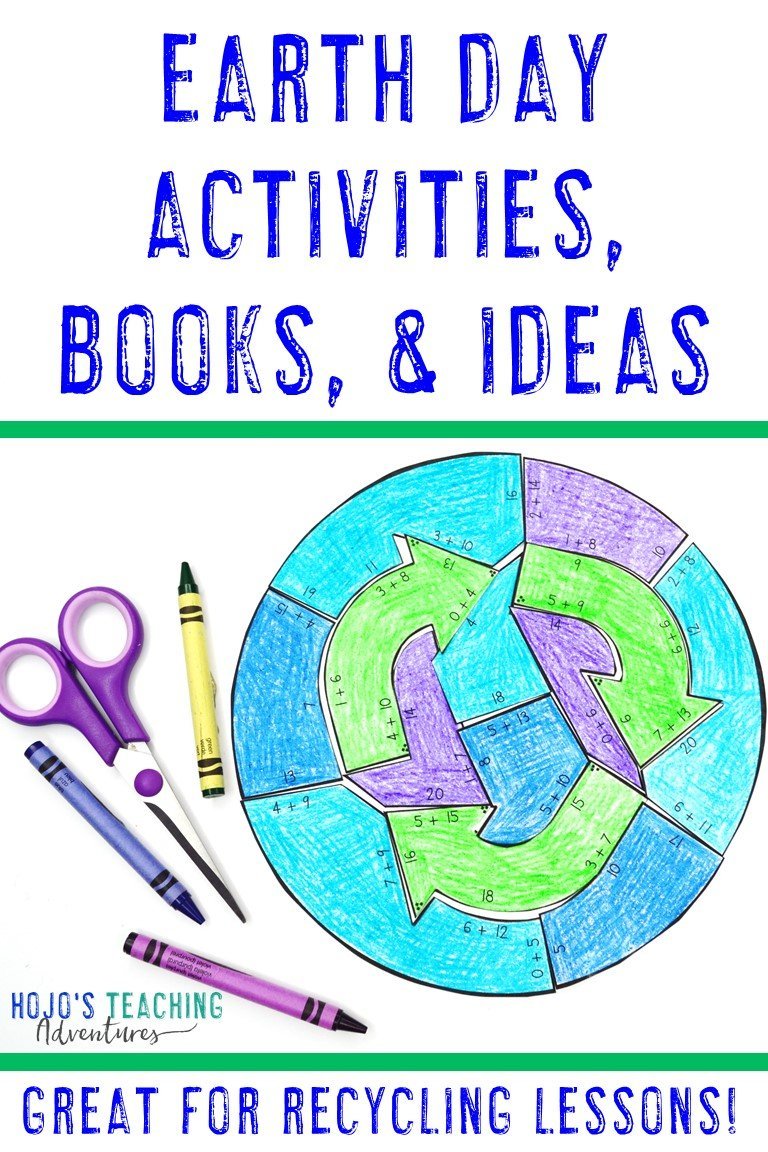 Earth Day Activities, Books, & Ideas - with picture of recycling puzzle