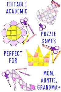 Click to see all four EDITABLE Mother's Day Puzzles!