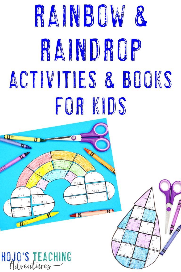 Rainbow Activities & Raindrop Fun for Kids with puzzles