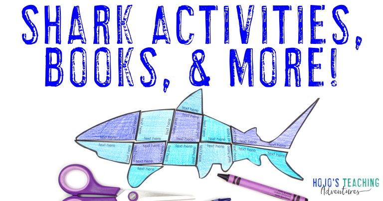 Shark Activities, Books, & MORE with picture of editable shark puzzle