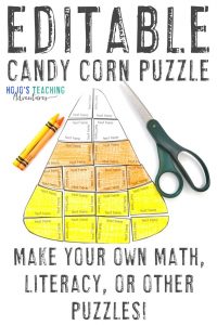 Get your EDITABLE candy corn activities here!