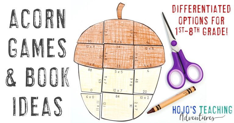 Acorn Games & Books for Kids - with a multiplication puzzle