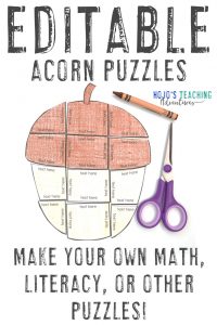 Click to buy your own EDITABLE acorn puzzles!