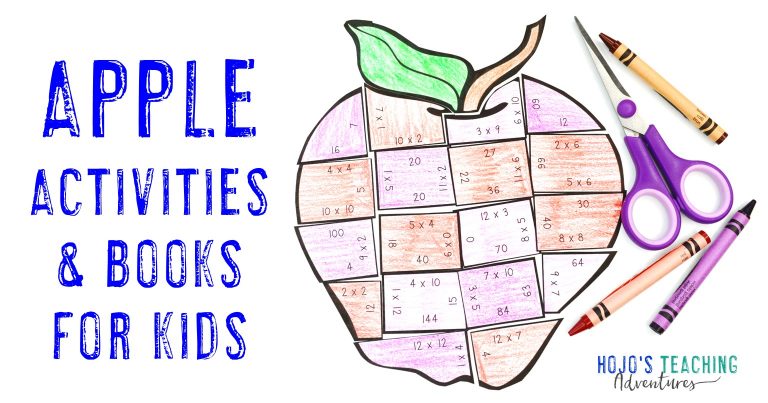 Apples Activities & Books for Kids with multiplication apple math game