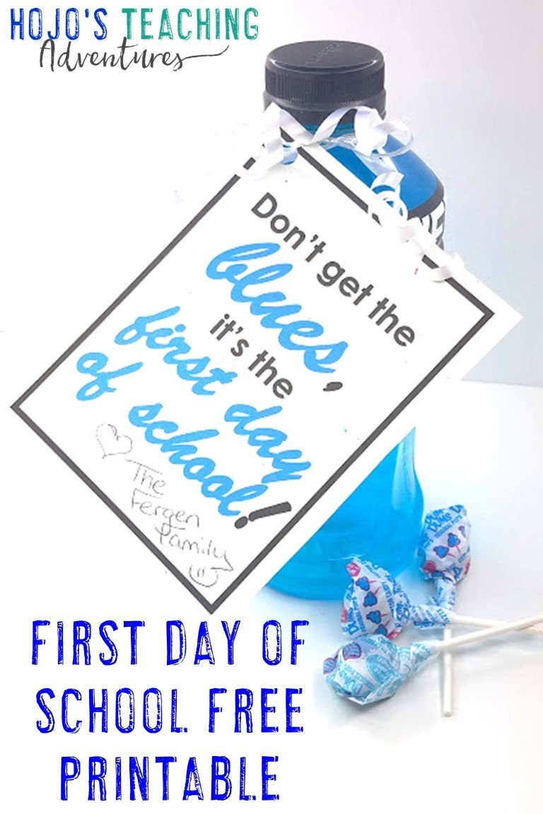 FREE First Day of School Printable - HoJo's Teaching Adventures, LLC