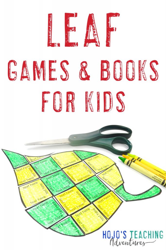 Leaf Games & Books for Kids with an editable leaf puzzle