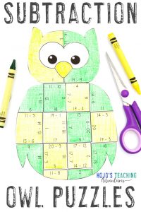 Click now to get your SUBTRACTION Owl Math Activities!