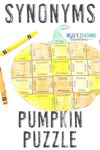 Click to buy these pumpkin SYNONYM activities!