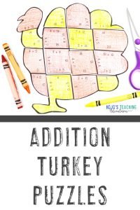 Get your ADDITION turkey math activities now!