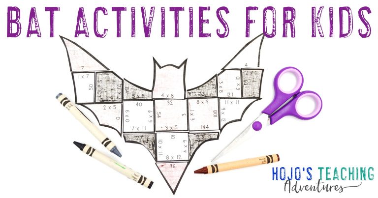 Bat Activities for Kids with a multiplication bat puzzle