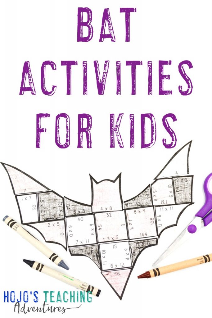 Bat Activities for Kids with a multiplication bat puzzle