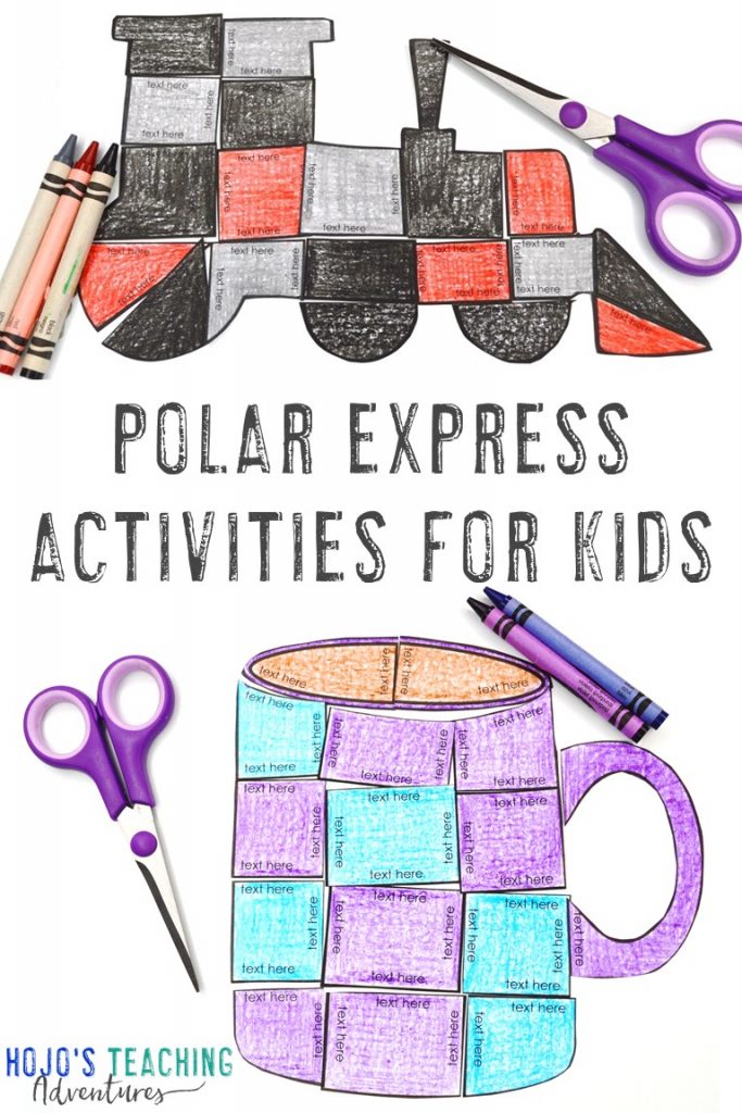 Polar Express Activities for Kids with a train and mug puzzle