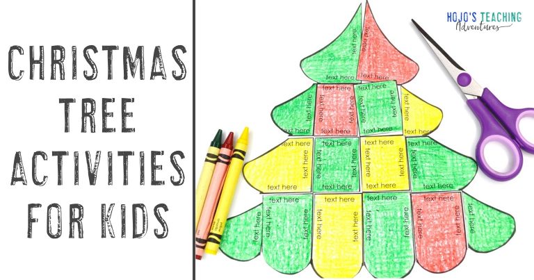 Christmas Tree Activities for Kids with an editable puzzle