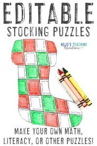 Click to get your own EDITABLE Stocking Activity Puzzles!