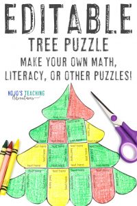 Click to buy an editable Christmas tree puzzle!