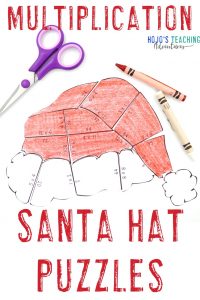 Click to grab your own multiplication santa hat puzzles!