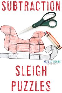 Click for your own subtraction santa activities using sleighs now!