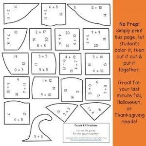 Halloween Math Worksheet Alternative: Halloween Math Craft: Halloween ...