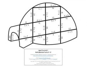 MULTIPLICATION Igloo Winter Math Puzzles | January Centers, Activities ...