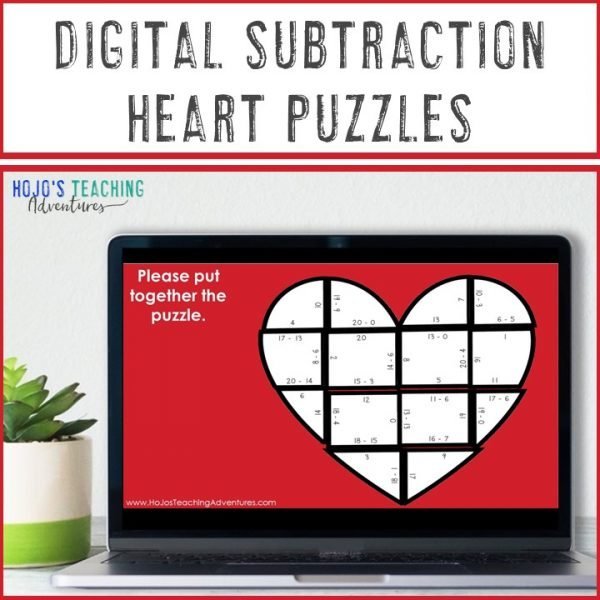 SUBTRACTION Heart Puzzles | Make a Mother's Day Card or Craft - Image 6