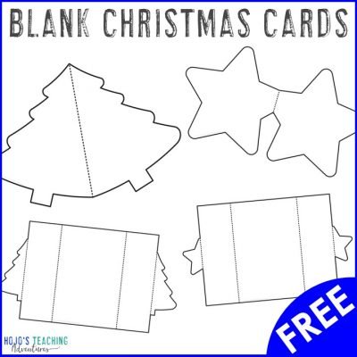 FREE Printable Blank Christmas Cards - HoJo's Teaching Adventures, LLC