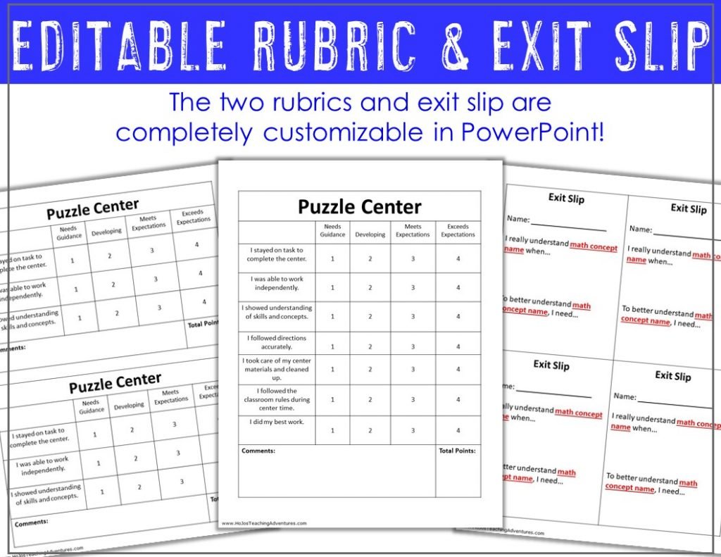 An editable rubric and exit slip is included with purchase. These can be completely customized in PowerPoint. 